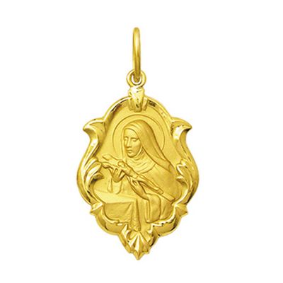 medalha santa rita de cassia de ouro 18k