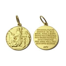 medalha arrcanjos miguel rafael gabriel de ouro 18k